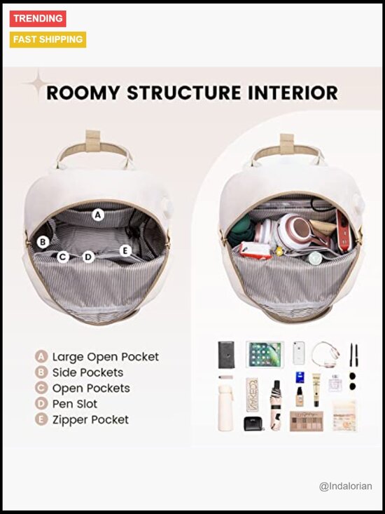 Mini Backpack with USB Port Waterproof Nylon Daypack for Travel School Work main image 2